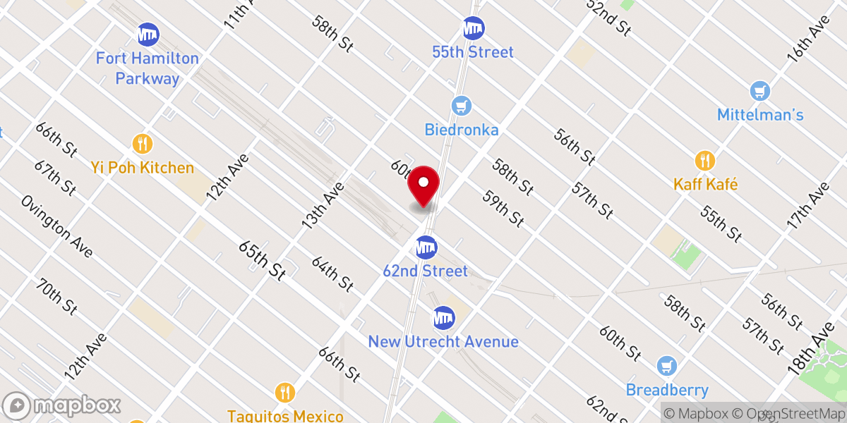 Map showing location of Brooklyn Charis Christian Church