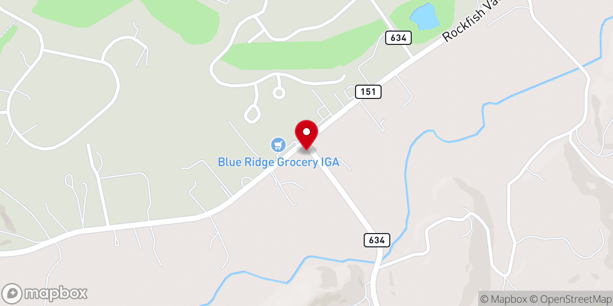 Map showing location of Nellysford