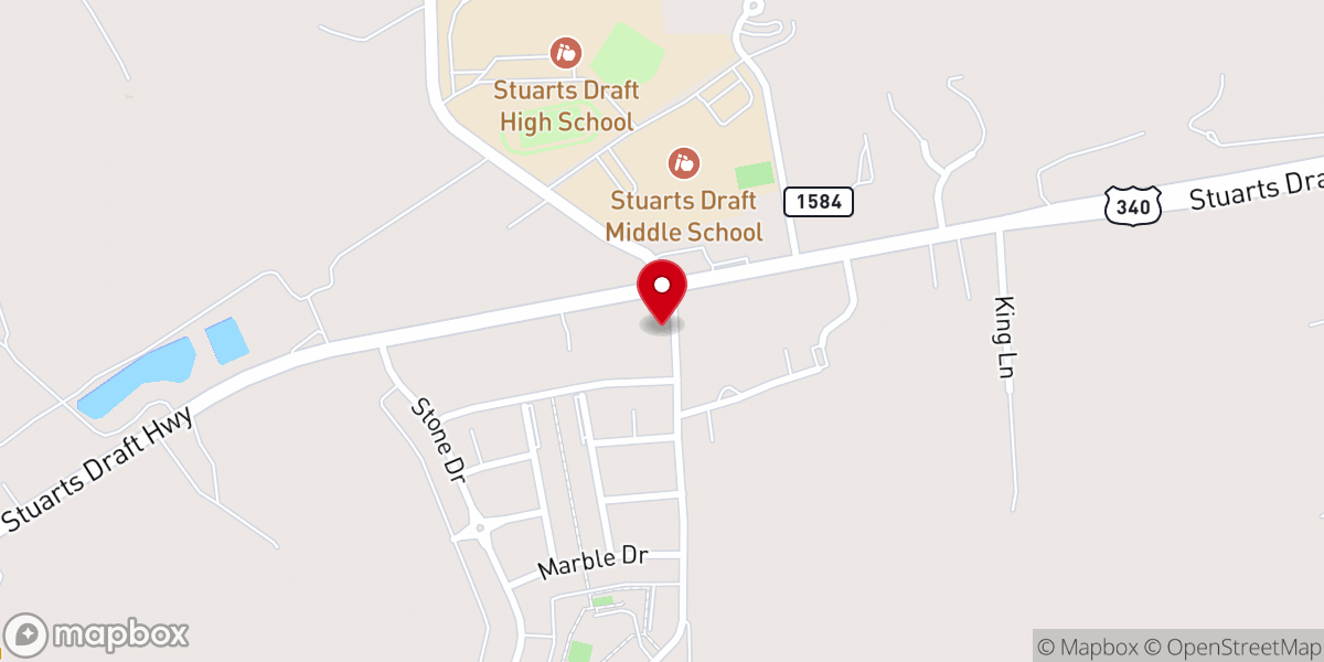 Map showing location of VFW Post 9339 Stuarts Draft