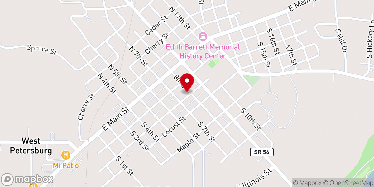 Map showing location of Ss. Peter & Paul Catholic Church