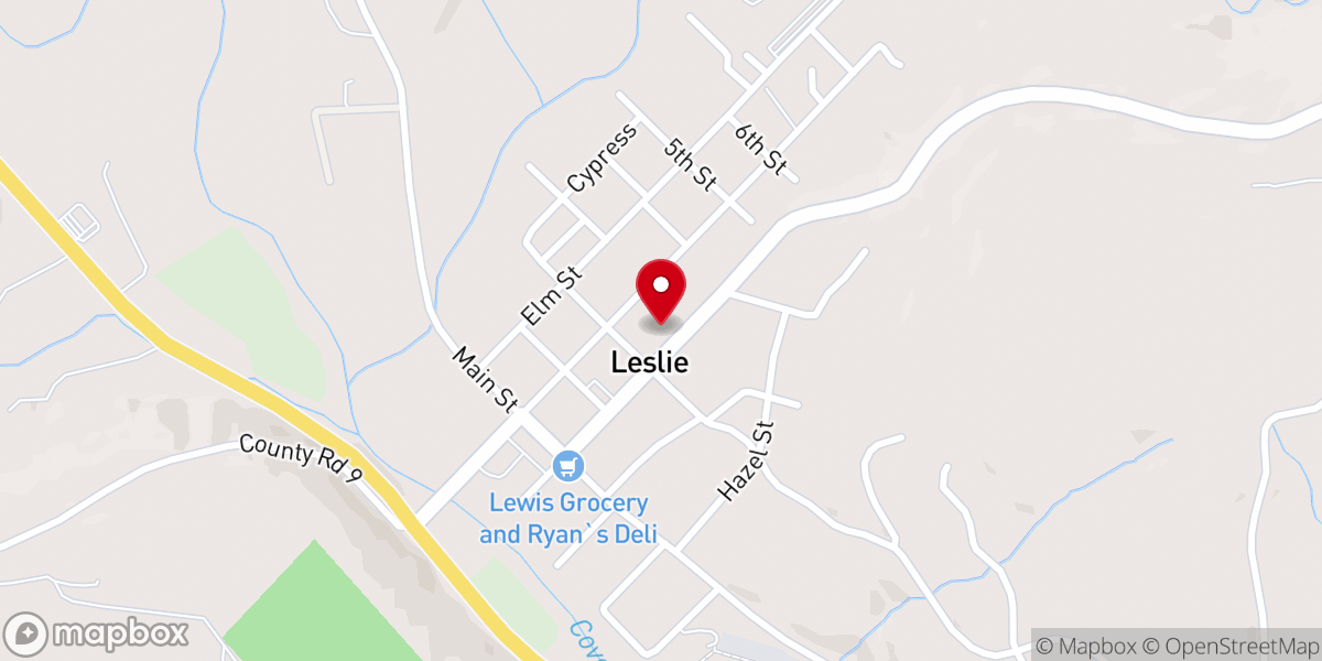 Map showing location of Ozark Heritage Arts Center