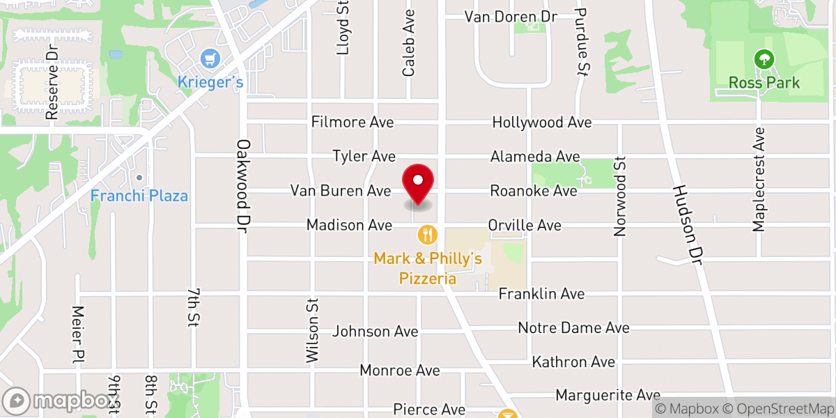 Map showing location of Bailey Road Christian Church
