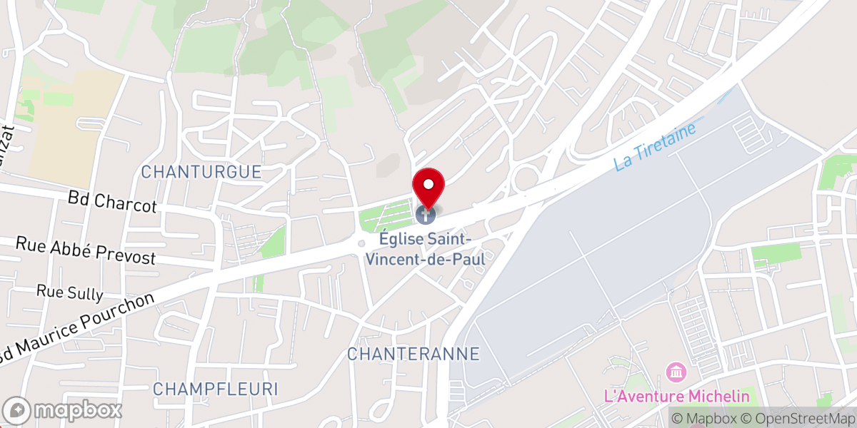 Map showing location of église Saint-Vincent de Paul