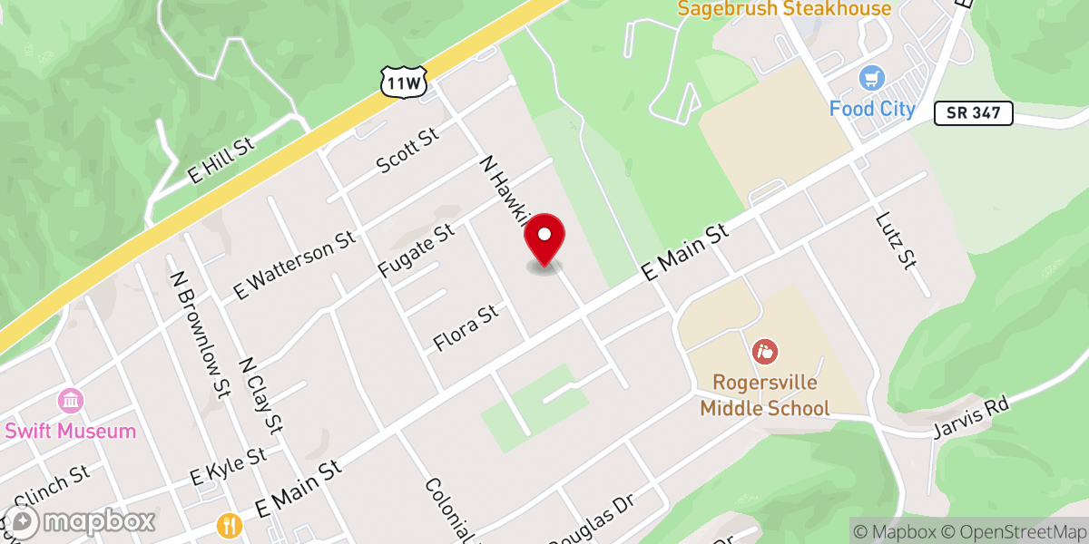 Map showing location of Holston Valley Baptist Association
