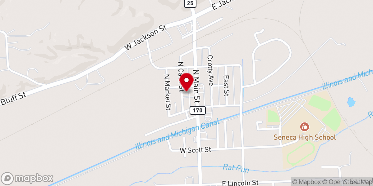 Map showing location of Seneca City Hall