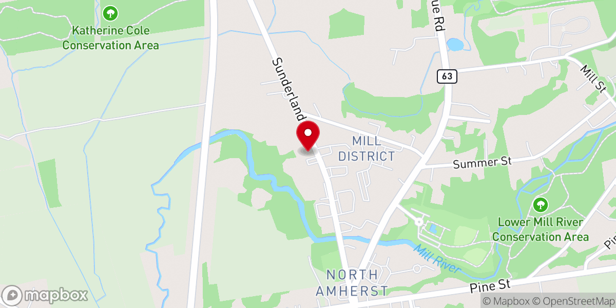 Map showing location of Amherst Survival Center