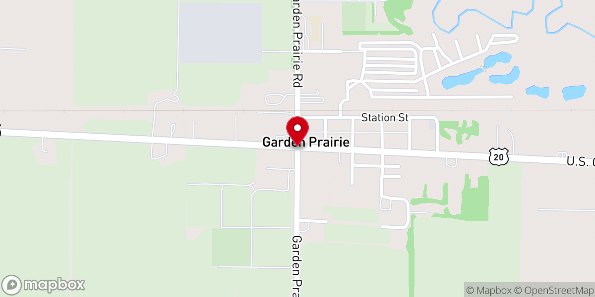 Map showing location of Garden Prairie