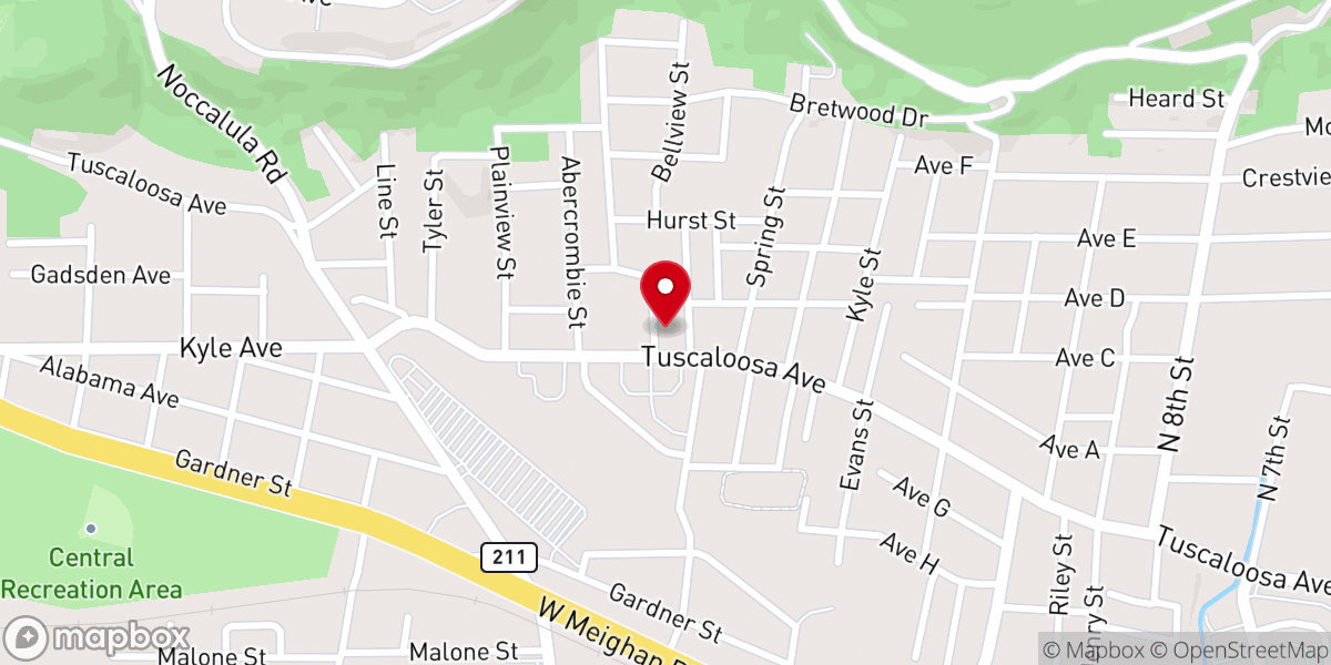 Map showing location of Gadsden Bible Missionary Church