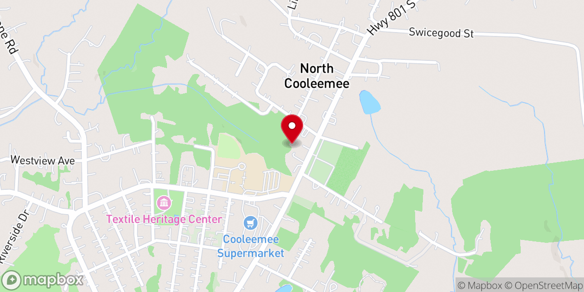 Map showing location of Cooleemee church of god