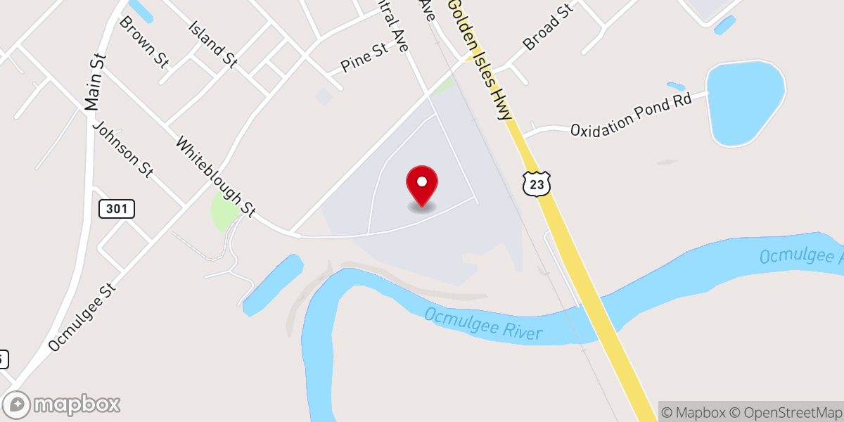 Map showing location of Telfair Forest Products