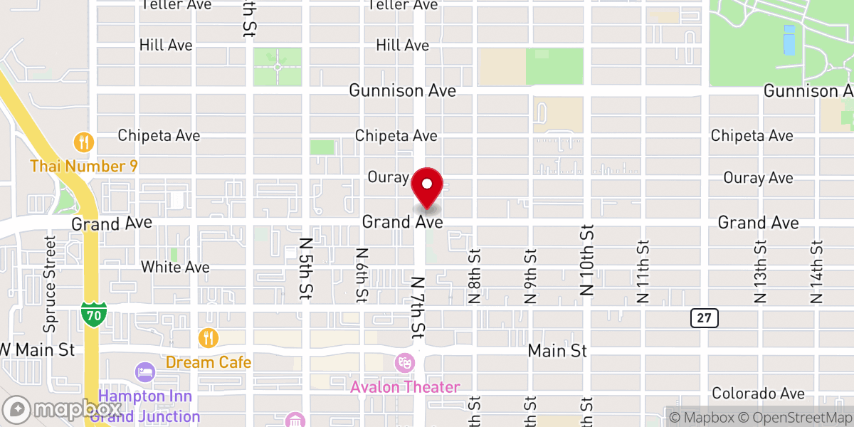 Map showing location of Church @ 7th & Grand