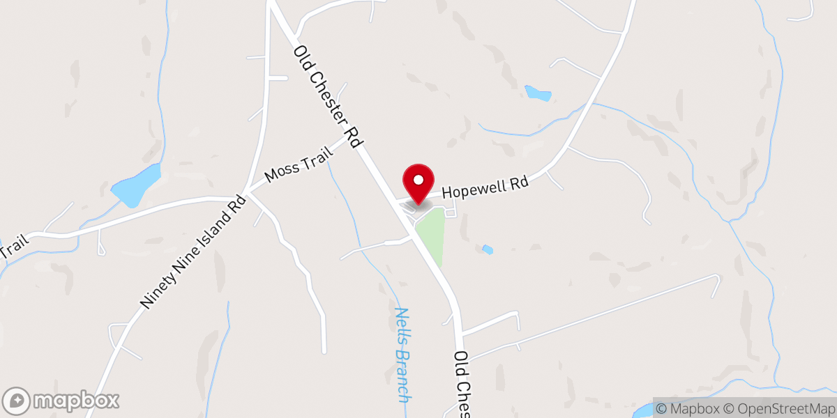 Map showing location of Hopewell Baptist Church