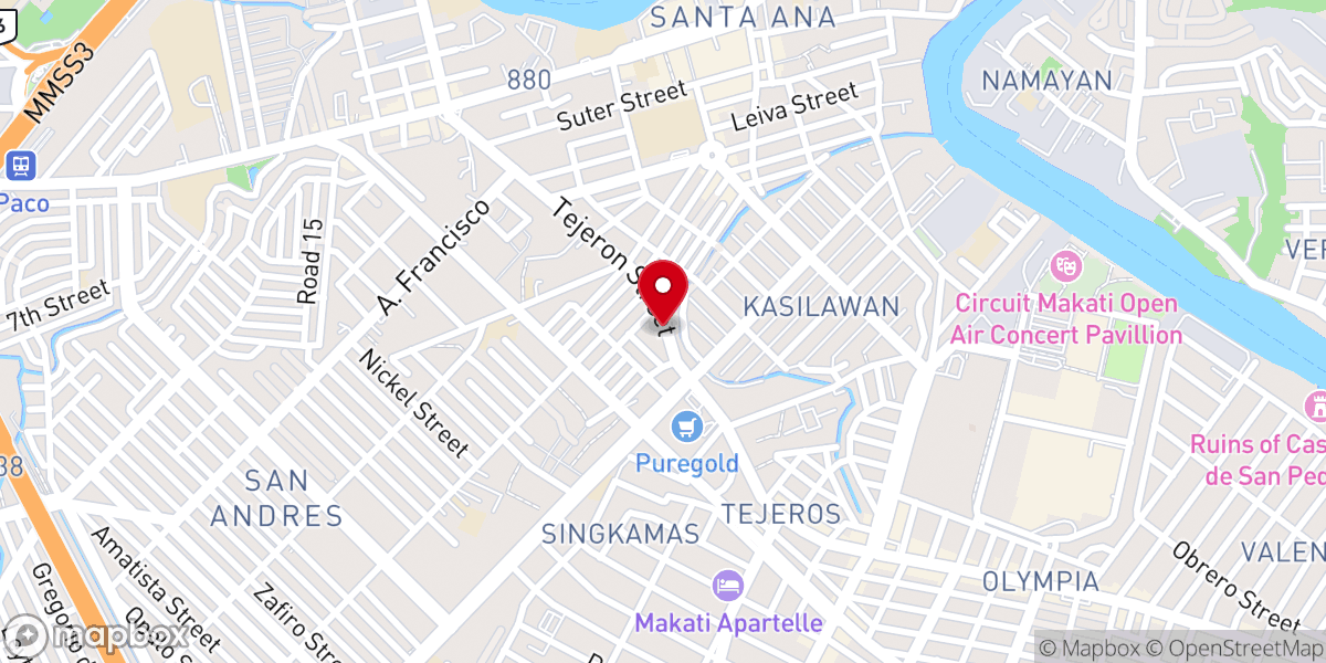 Map showing location of PMCC (4th Watch) Sta. Ana Locale
