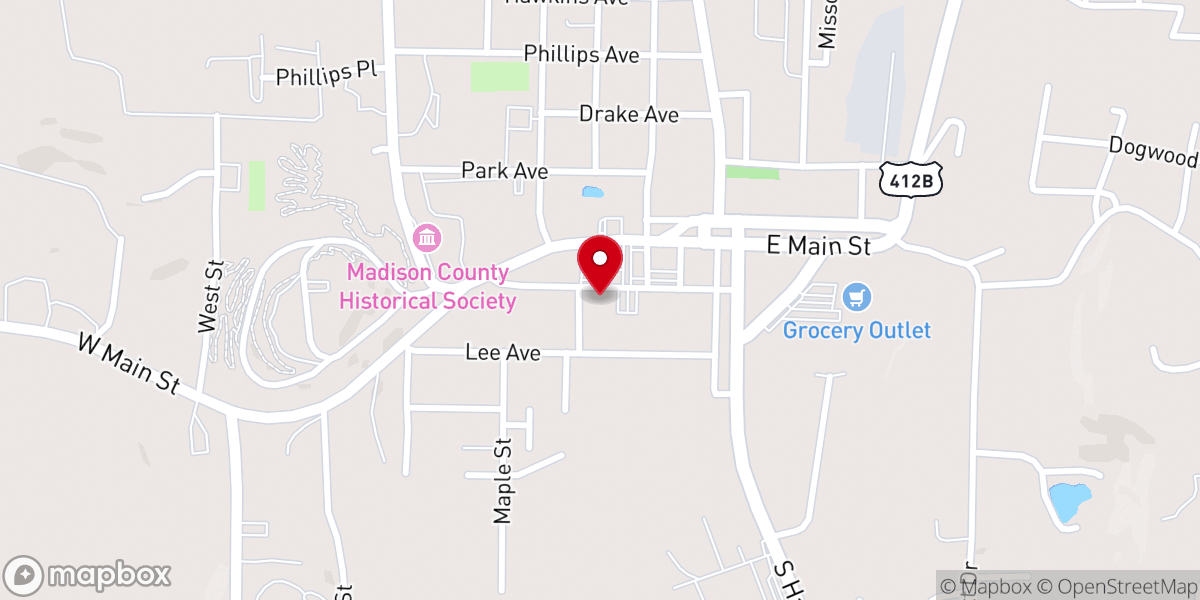 Map showing location of United Presbyterian Church