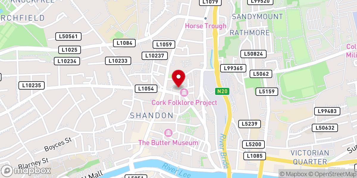 Map showing location of Cathedral of St Mary & St Anne, Shandon