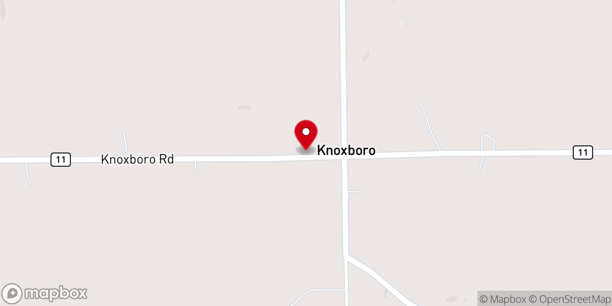 Map showing location of Knoxboro Community Church