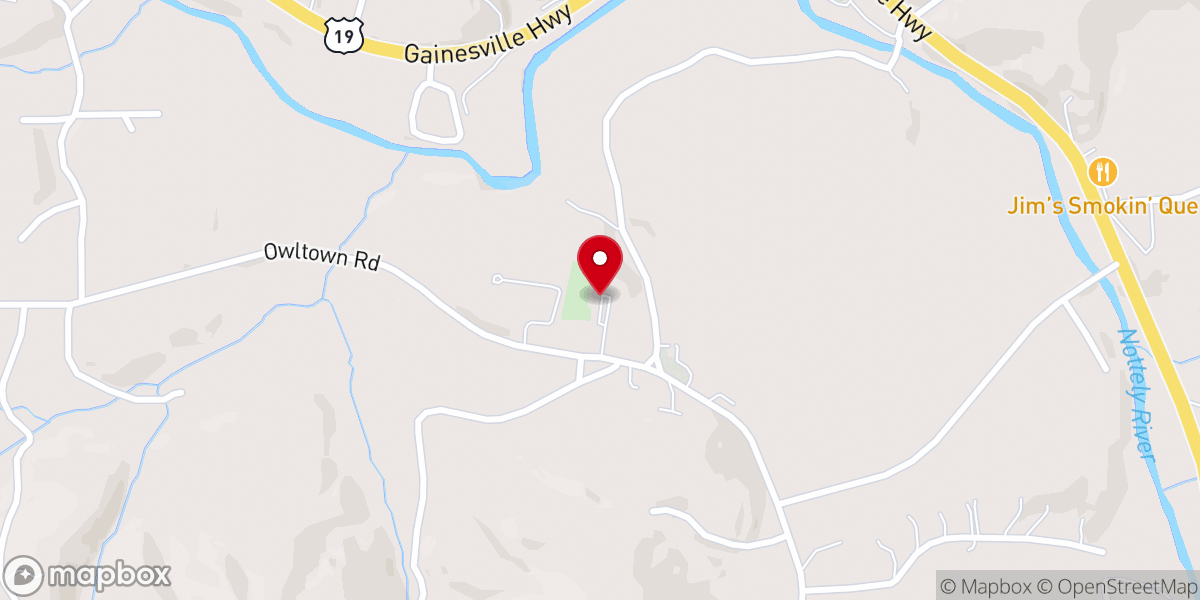 Map showing location of Shady Grove United Methodist Church