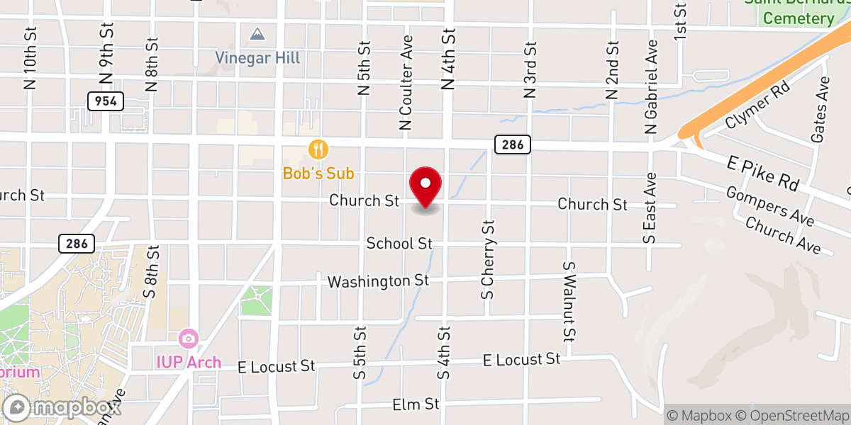 Map showing location of Victory Christian Assembly