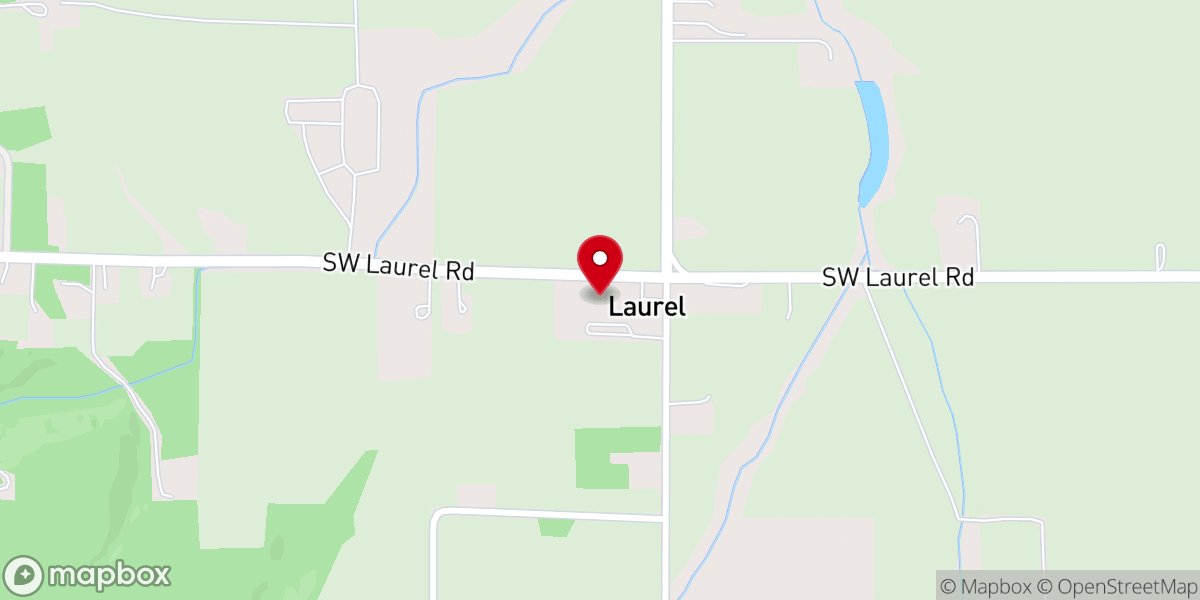 Map showing location of Laurel Community Church
