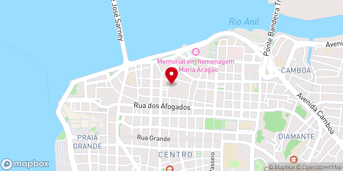 Map showing location of Igreja de Santo Antônio
