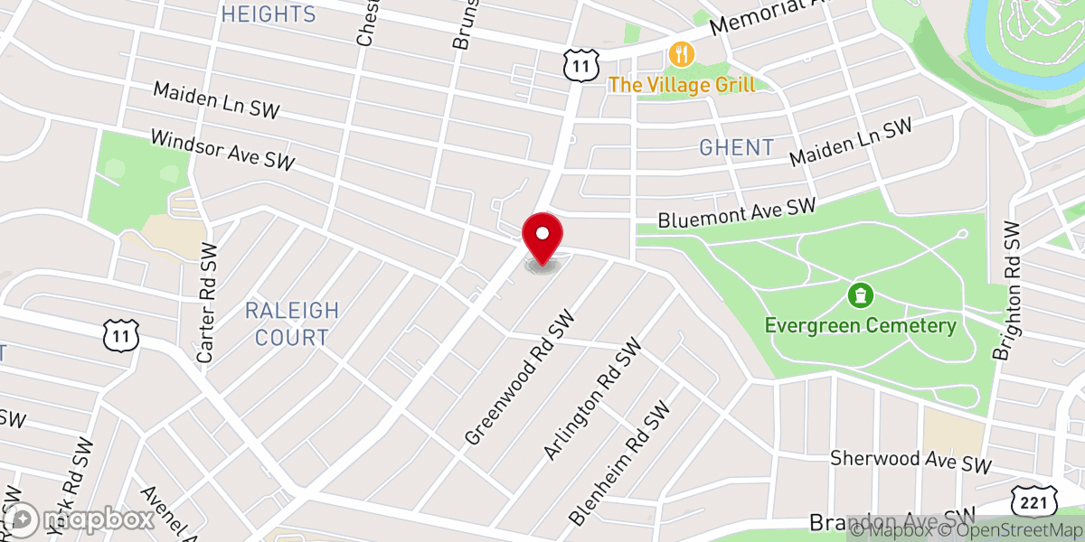 Map showing location of Raleigh Court United Methodist Church
