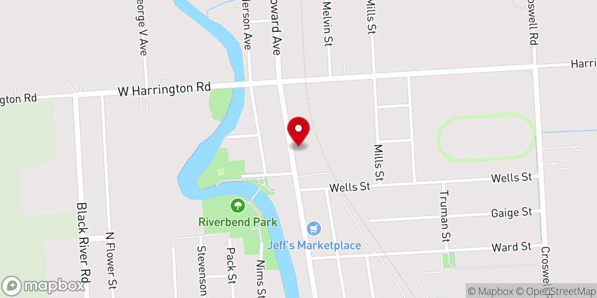 Map showing location of Croswell Community Center