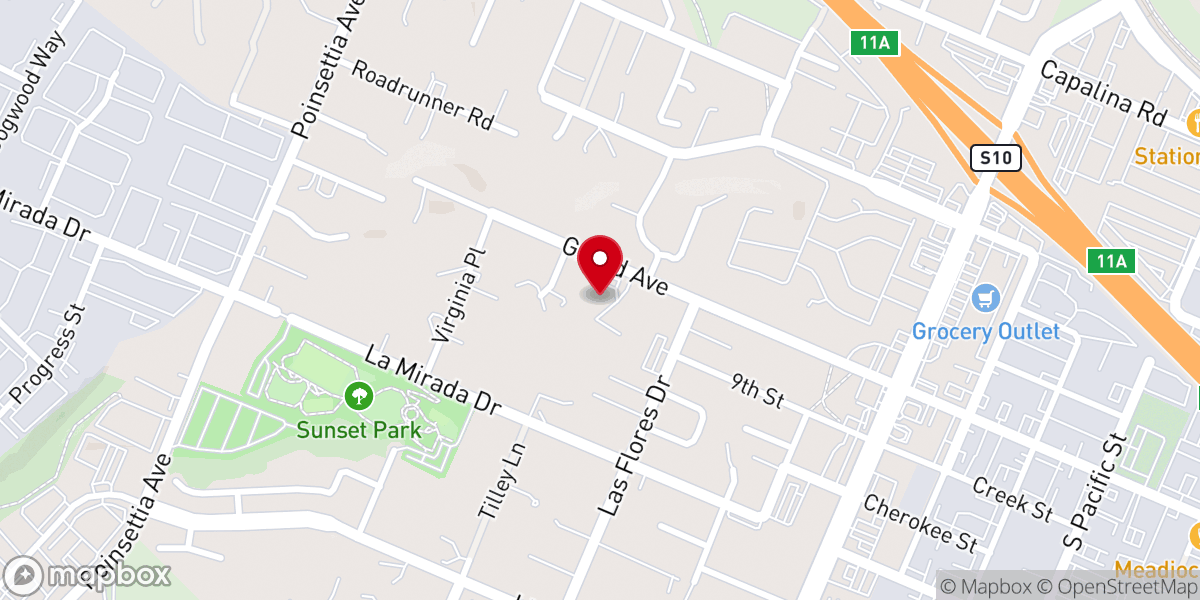 Map showing location of San Marcos Lutheran Church