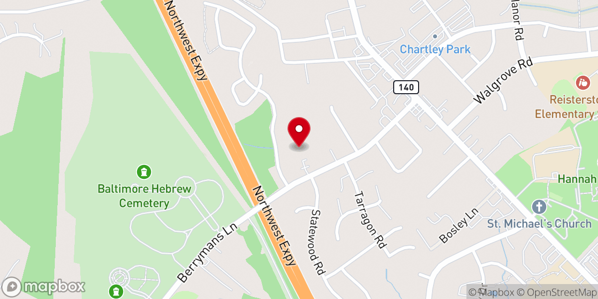 Map showing location of Reisterstown Bible International Inc