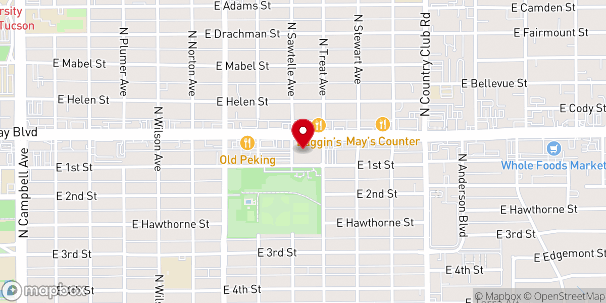 Map showing location of Catalina United Methodist Church