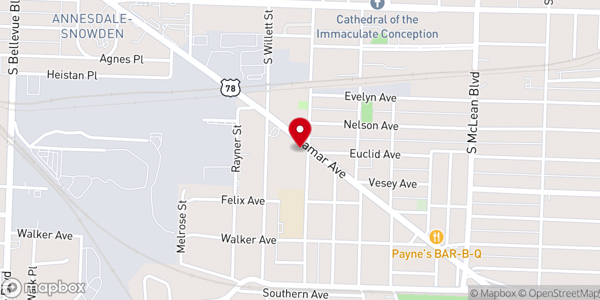 Map showing location of Eureka Missionary Baptist Church