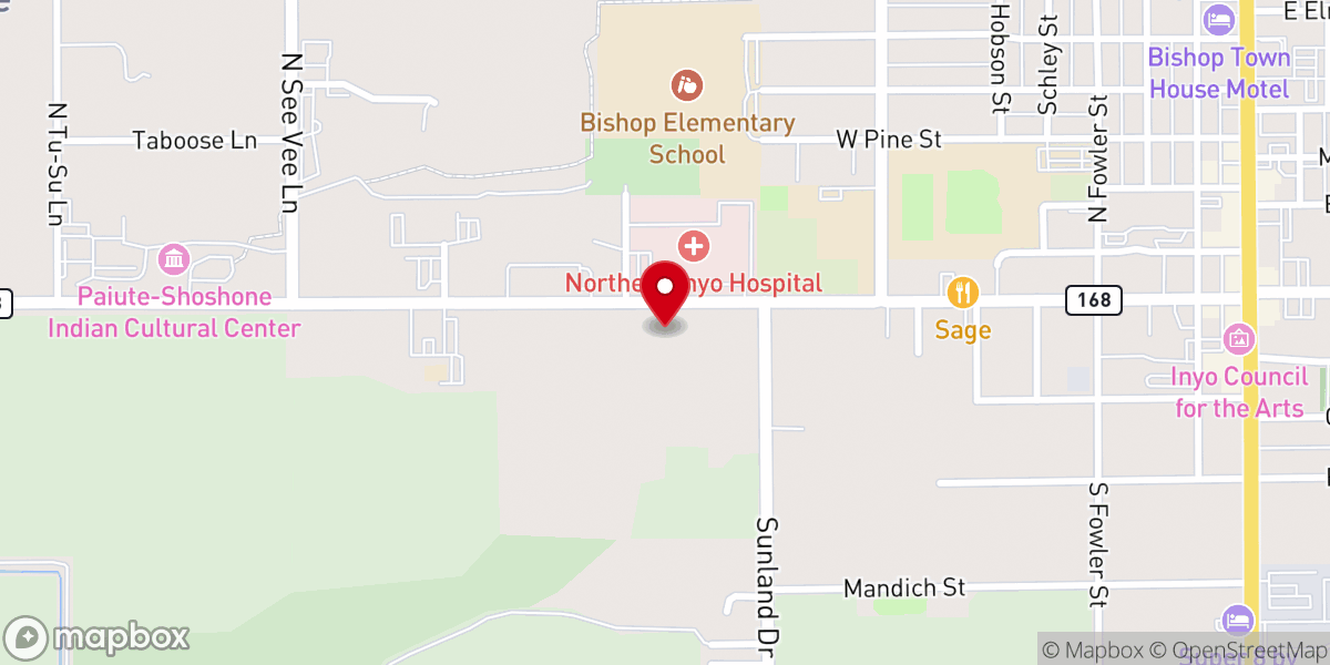 Map showing location of Church of the Nazarene
