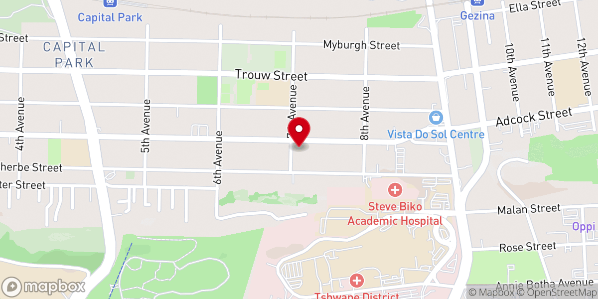 Map showing location of United Pentecostal Church of SA