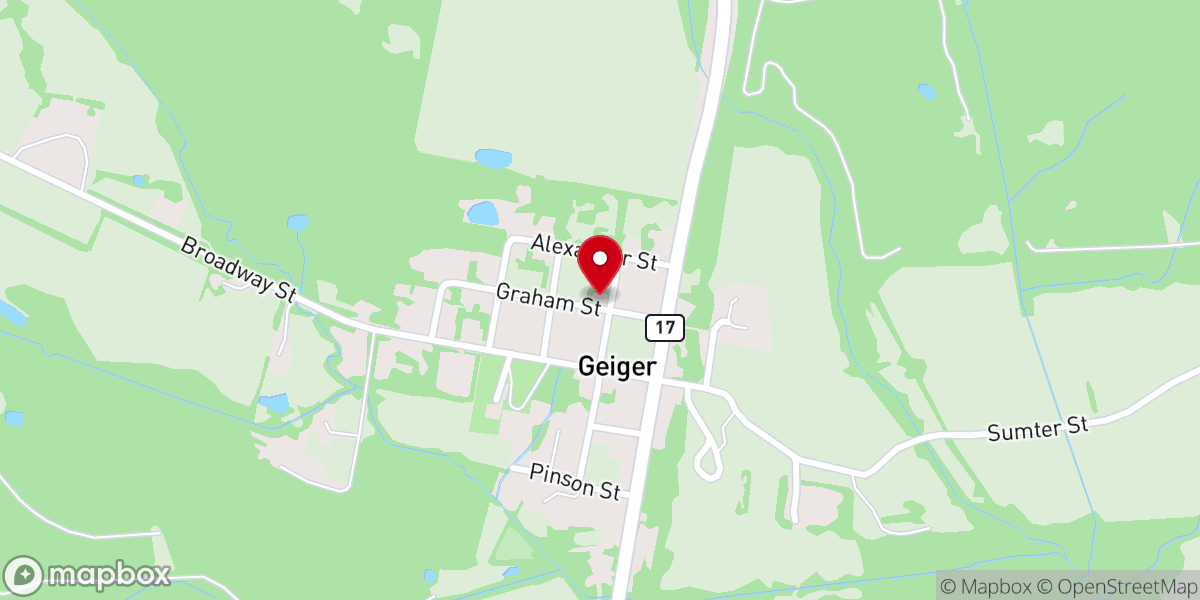 Map showing location of Geiger United Methodist Church