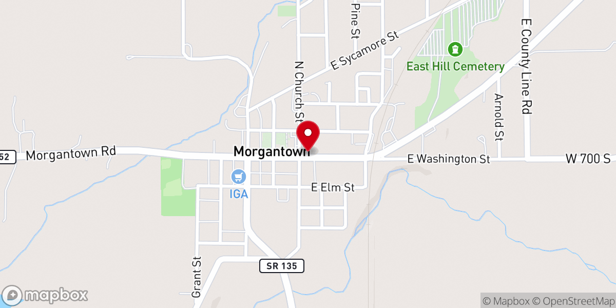 Map showing location of Morgantown United Methodist