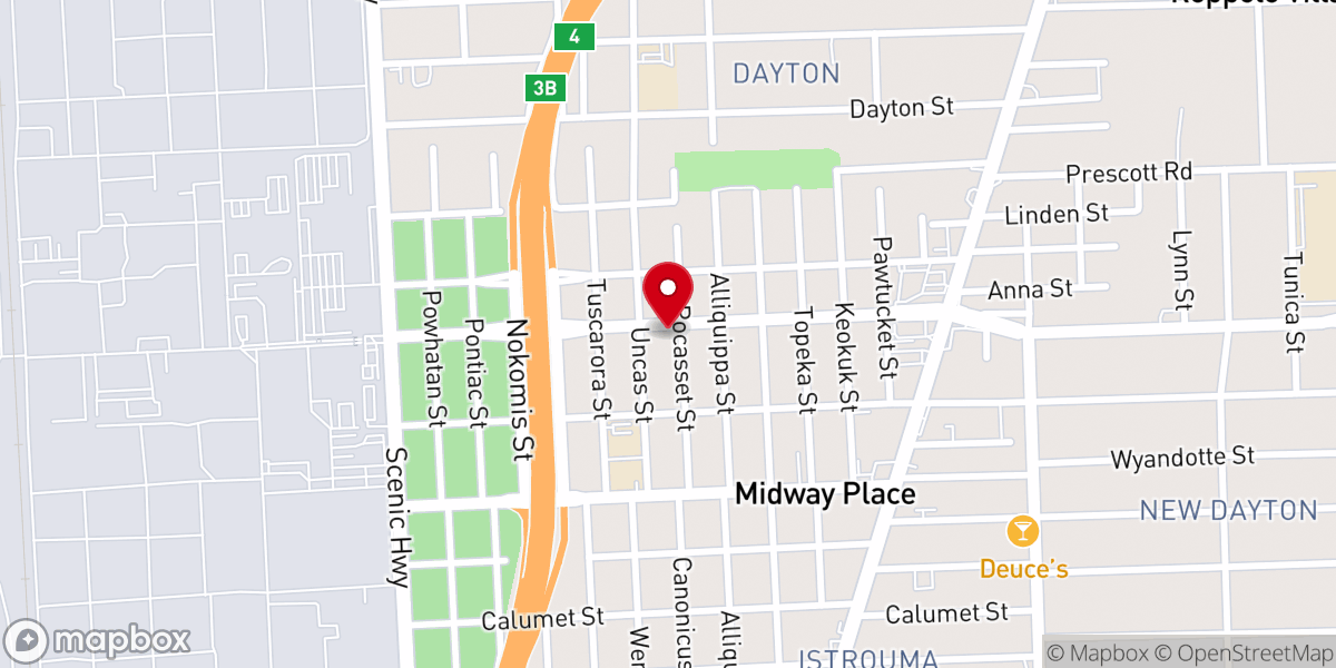 Map showing location of Straight Life Baptist Church