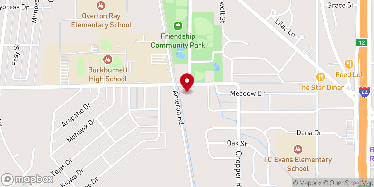 Map showing location of New Hope Church of the Nazarene