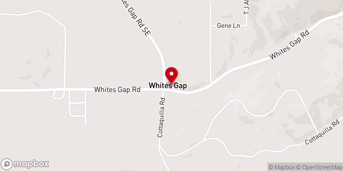 Map showing location of Whites Gap Baptist Church