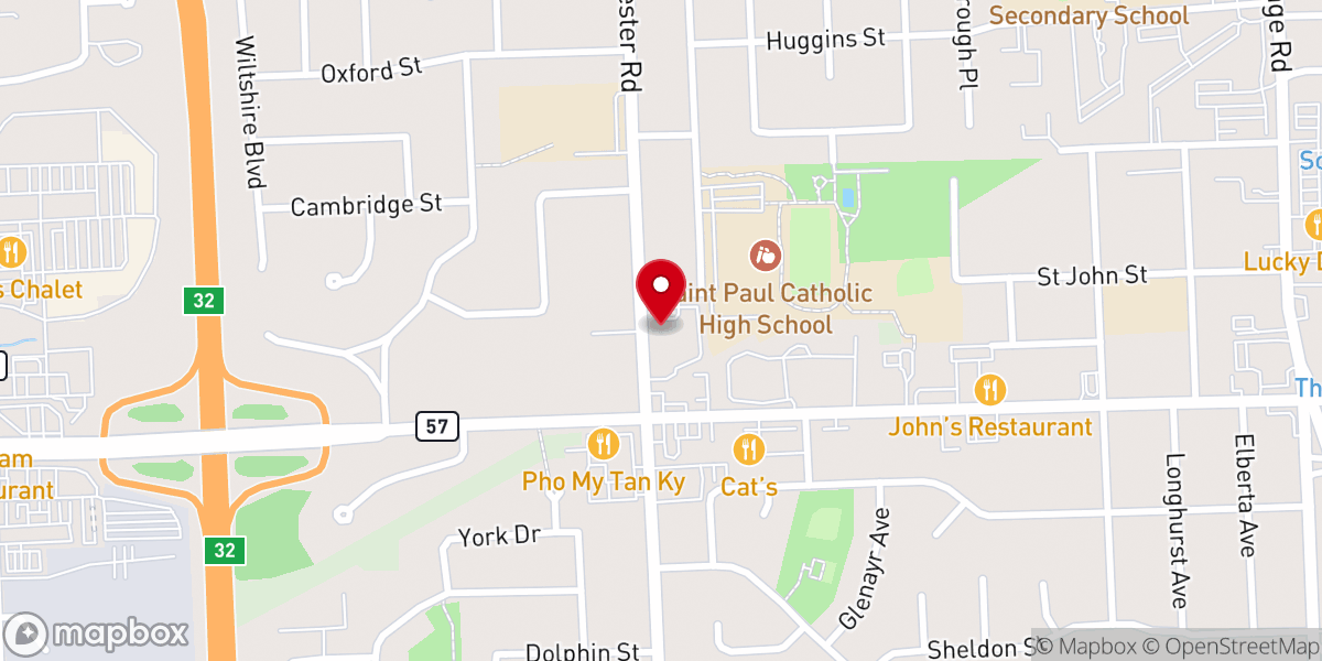 Map showing location of First Baptist Church