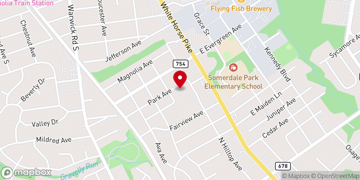 Map showing location of Park Avenue Community Church