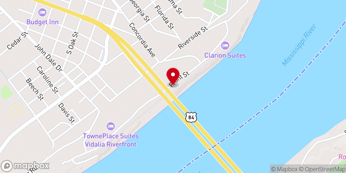 Map showing location of LSU AgCenter-Concordia Parish