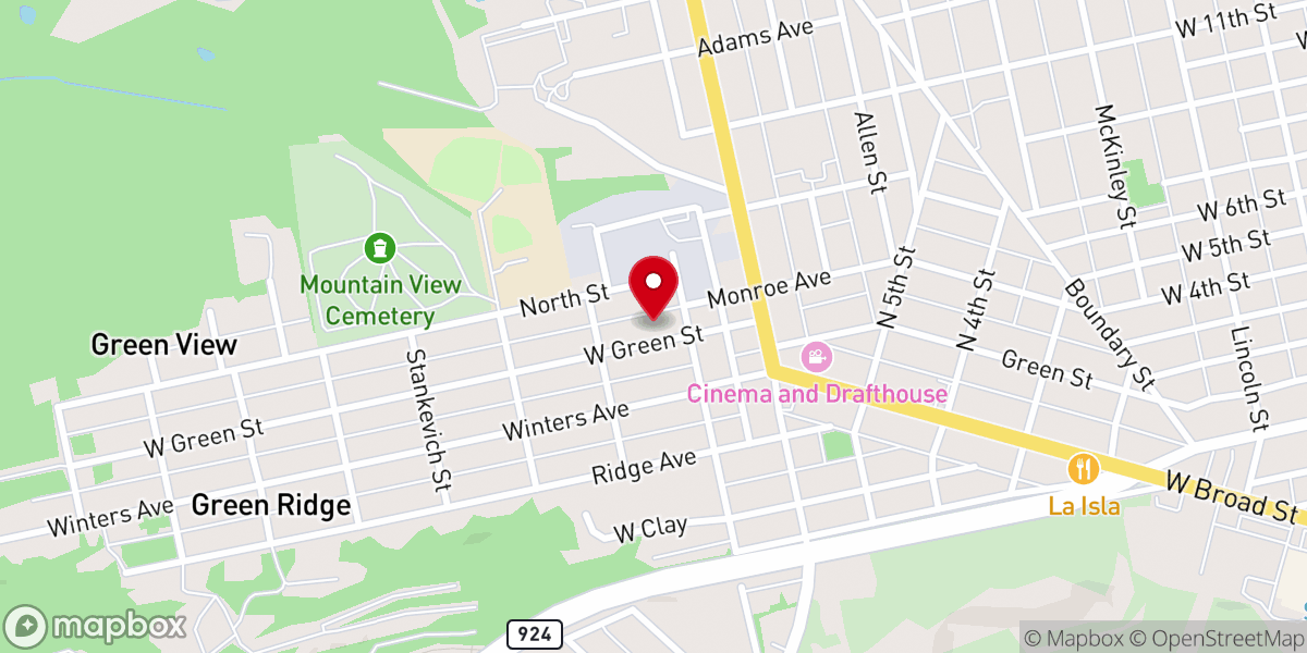 Map showing location of Transfiguration Rectory