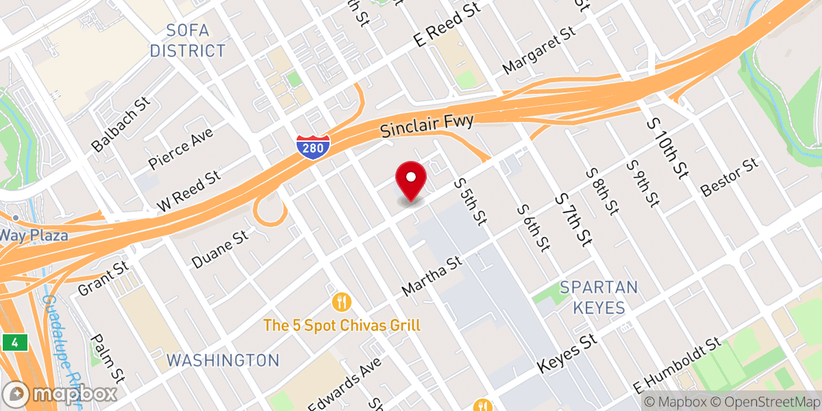 Map showing location of The Potter's House