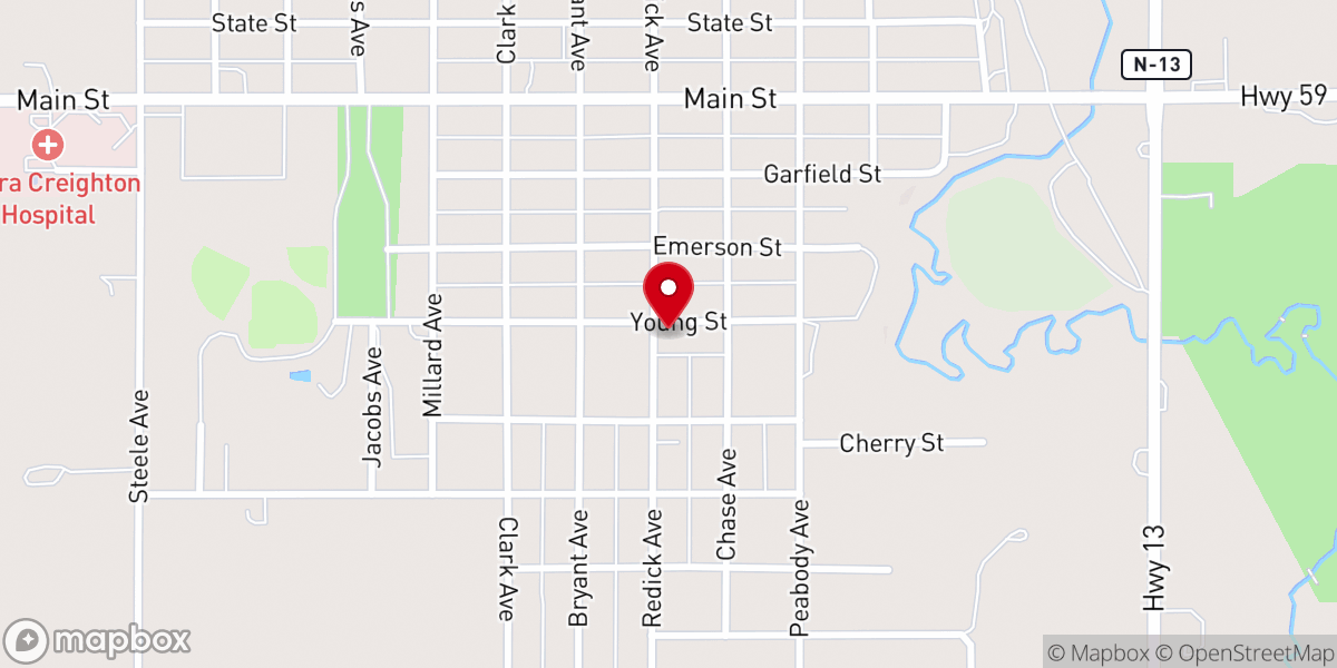 Map showing location of Zion Lutheran Church