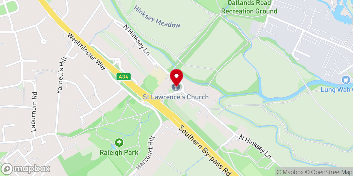 Map showing location of St. Lawrence's Church