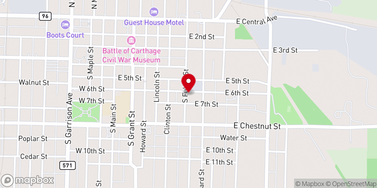 Map showing location of Carthage Crossline Ministry