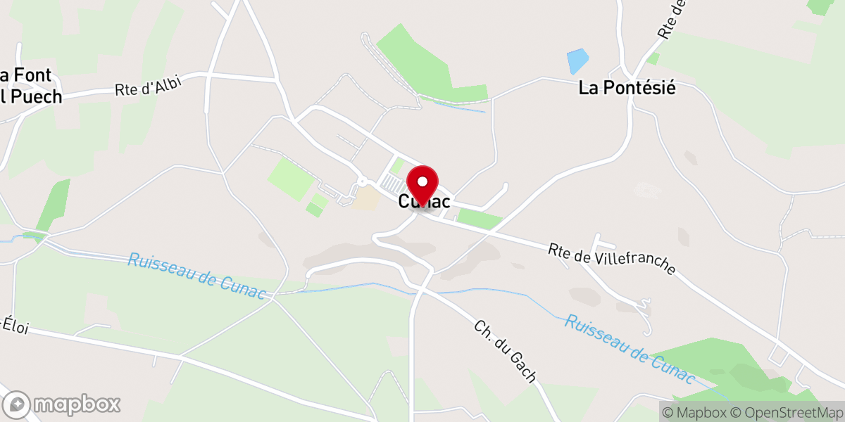 Map showing location of Église Saint-Jacques de Cunac