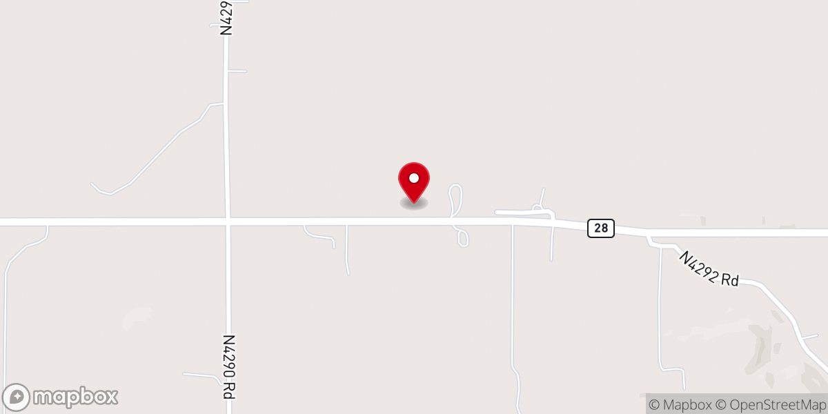 Map showing location of Oak Grove Mennonite Church