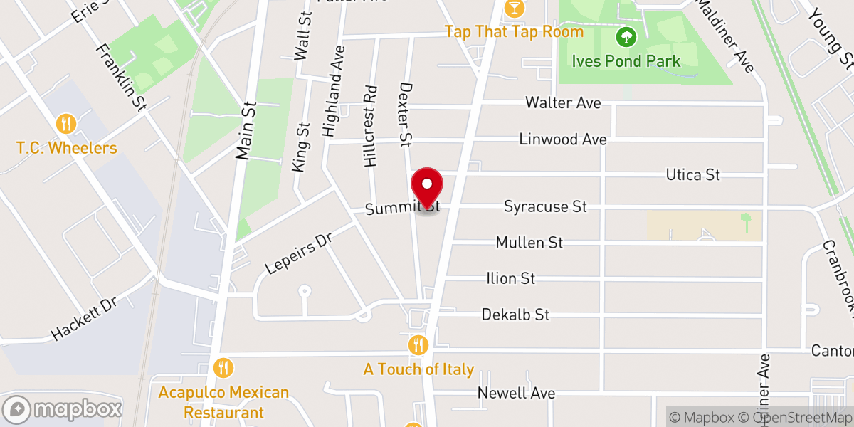 Map showing location of Tonawanda Church of Christ