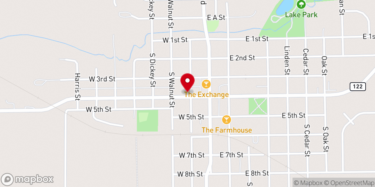Map showing location of First Presbyterian Church