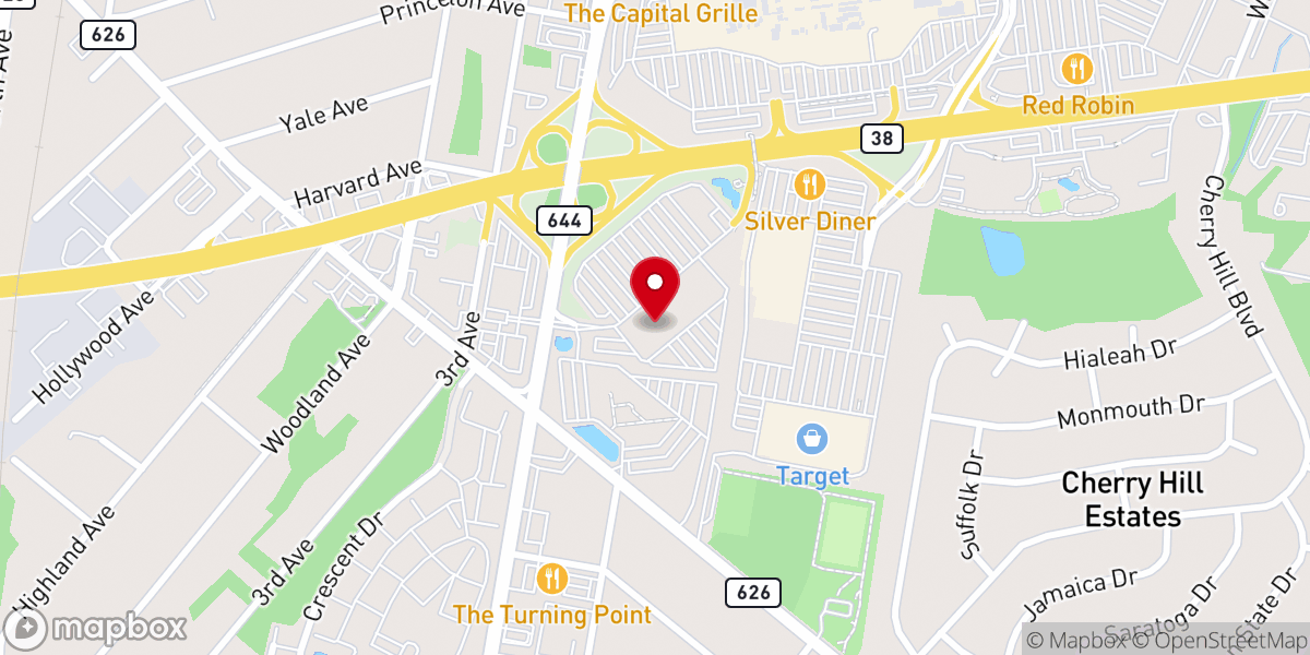 Map showing location of Freedom Church Cherry Hill